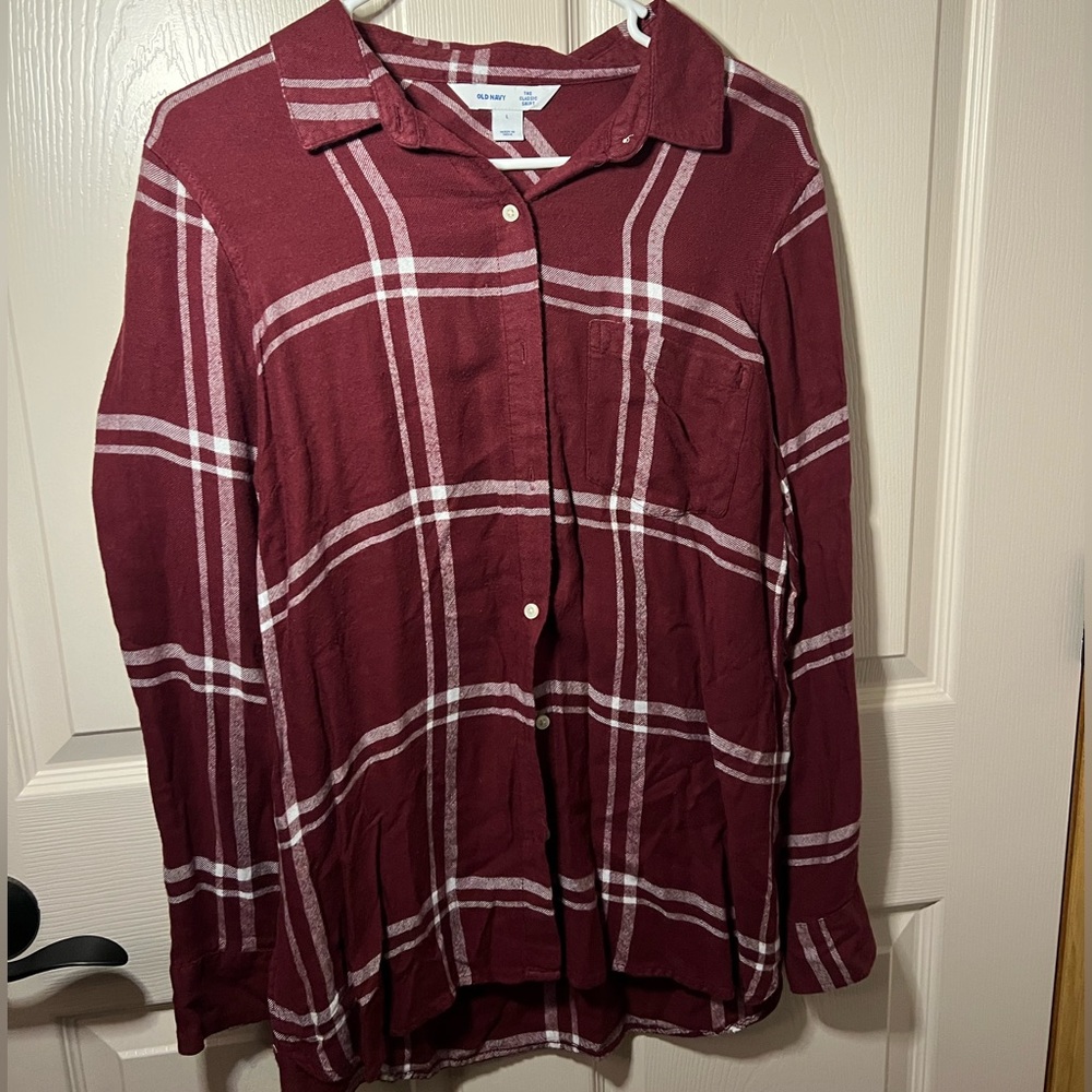 Red plaid button up